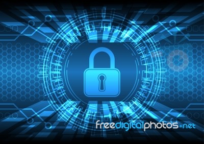 Cyber Security Lock Circle Stock Image