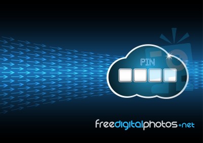 Cyber Security Pin Password Cloud Stock Image