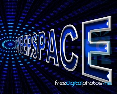 Cyberspace Internet Represents World Wide Web And Digital Stock Image