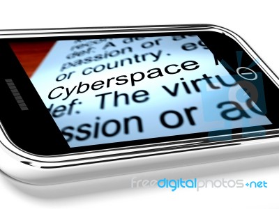 Cyberspace On Mobile Screen Stock Image