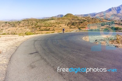 Cycling In Ethiopia Stock Photo