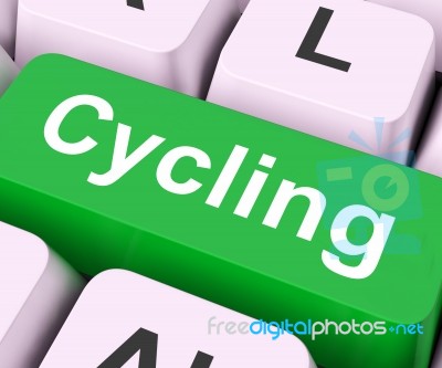 Cycling Key Means Bicycling Or Motorcycling
 Stock Image