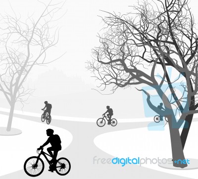 Cycling Outdoor Scene Stock Image