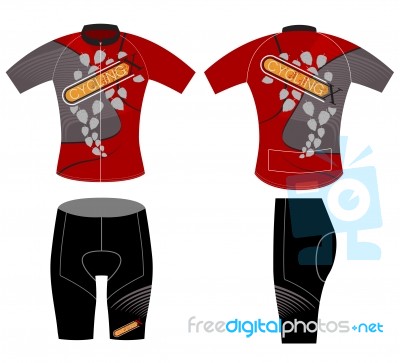 Cycling Vest Graphic Design And Nature Leaf Scene Stock Image