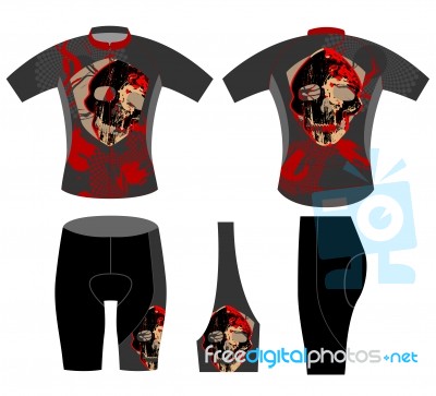 Cycling Vest Skull Scene Stock Image