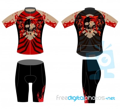 Cycling Vest Sportswear Skull Fire Scene Stock Image