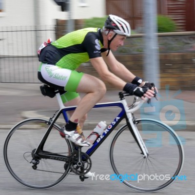 Cyclist Participating In The Velethon Cycling Event In Cardiff W… Stock Photo