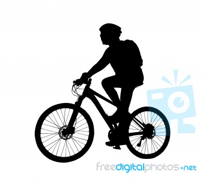 Cyclist Silhouette Stock Image