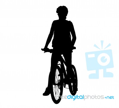 Cyclist Woman Sports Scene Stock Image