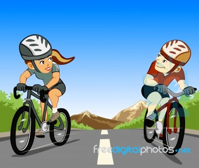 Cyclists Stock Image