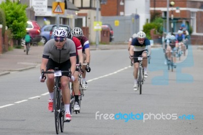 Cyclists Participating In The Velethon Cycling Event In Cardiff Stock Photo