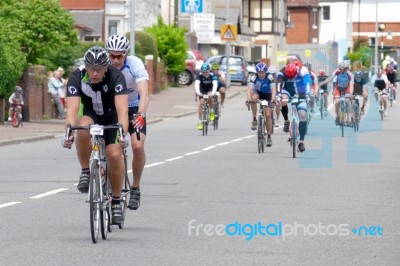 Cyclists Participating In The Velethon Cycling Event In Cardiff Stock Photo