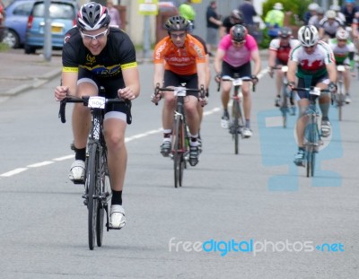 Cyclists Participating In The Velethon Cycling Event In Cardiff Stock Photo