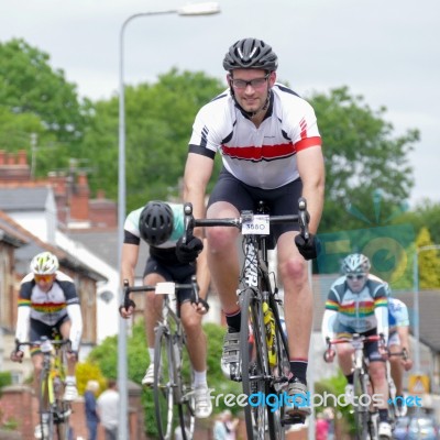 Cyclists Participating In The Velethon Cycling Event In Cardiff Stock Photo