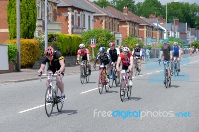 Cyclists Participating In The Velethon Cycling Event In Cardiff Stock Photo