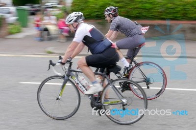 Cyclists Participating In The Velethon Cycling Event In Cardiff Stock Photo