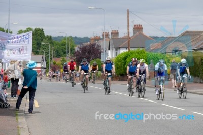 Cyclists Participating In The Velethon Cycling Event In Cardiff Stock Photo