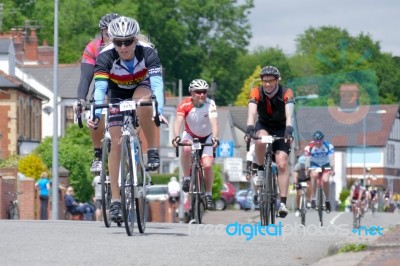 Cyclists Participating In The Velethon Cycling Event In Cardiff Stock Photo