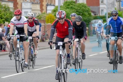 Cyclists Participating In The Velethon Cycling Event In Cardiff Stock Photo