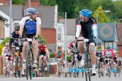 Cyclists Participating In The Velethon Cycling Event In Cardiff Stock Photo