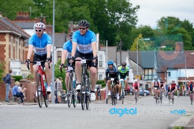 Cyclists Participating In The Velethon Cycling Event In Cardiff Stock Photo