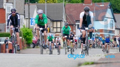 Cyclists Participating In The Velethon Cycling Event In Cardiff Stock Photo