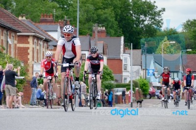 Cyclists Participating In The Velethon Cycling Event In Cardiff Stock Photo