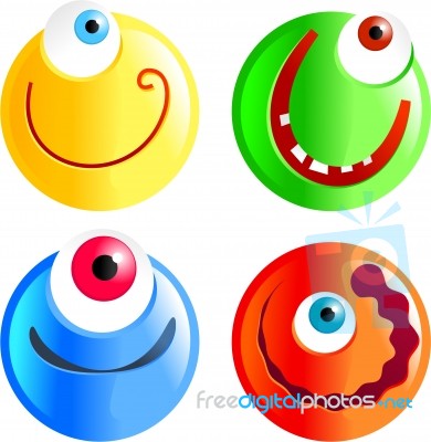 Cyclops Emoticons Stock Image