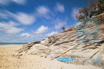 Cylinder Beach On Stradbroke Island, Queensland Stock Photo