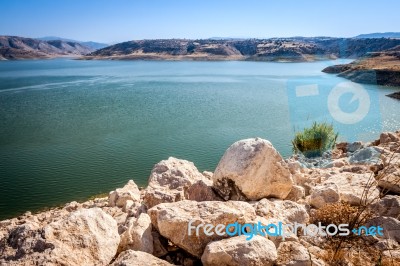 Cyprus, Greece/europe - July 21 - Freshwater Reservoir And Dam I… Stock Photo