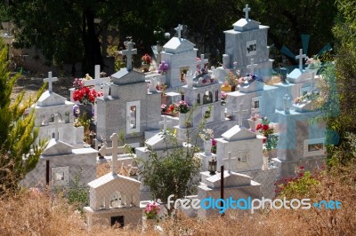 Cyprus, Greece/europe - July 21 : View Of A Cemetery In A Cyprio… Stock Photo