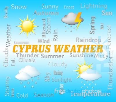 Cyprus Weather Represents Cypriot Outlook And Forecast Stock Image