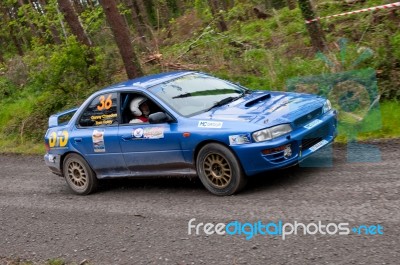 D. Creedon Driving Subaru Impreza Stock Photo