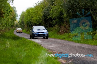 D. Creedon Driving Subaru Impreza Stock Photo