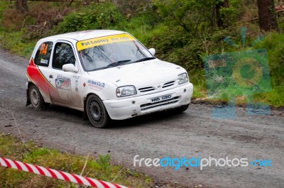 D. Nagle Driving Nissan Micra Stock Photo