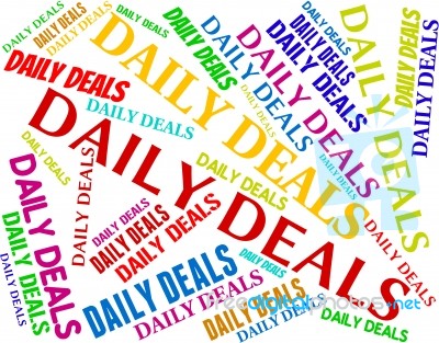 Daily Deals Represents Day Everyday And Transaction Stock Image