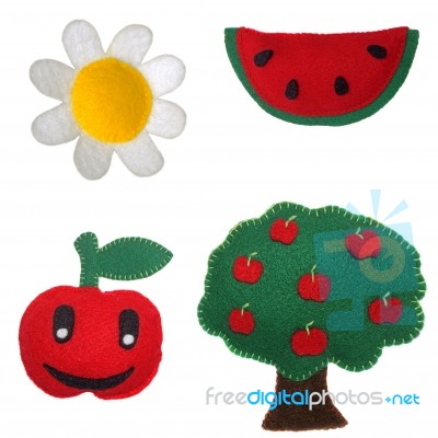 Daisy, Watermelon, Apple And Apple Tree Stock Photo