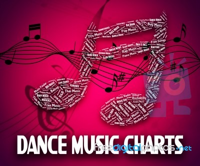 Dance Music Charts Means Hit Parade And Disco Stock Image