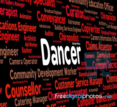 Dancer Job Indicates Employee Work And Dancers Stock Image