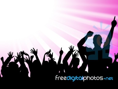 Dancing Copyspace Shows Disco Music And Cheerful Stock Image