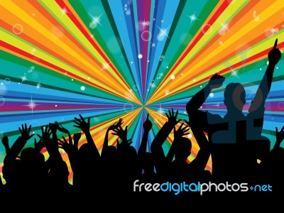 Dancing Disco Indicates Radiance Beam And Cheerful Stock Image