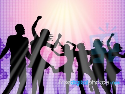 Dancing Party Means Disco Music And Celebration Stock Image