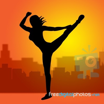 Dancing Posing Represents Yoga Pose And Spirituality Stock Image