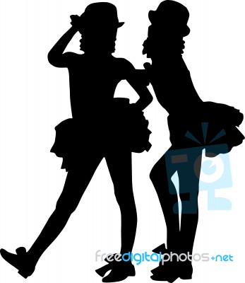 Dancing Silhouettes Children Stock Image