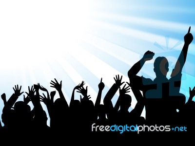 Dancing Silhouettes Indicates Text Space And Celebrations Stock Image