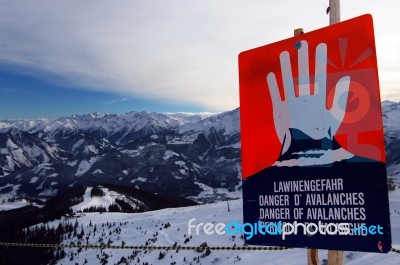 Danger Of Avalanches Stock Photo