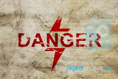 Danger Word On Grunge Wall Stock Image