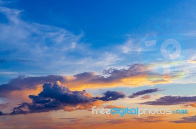 Dark Clouds And Dark Sky In Rainy Day, Cloudy And Stormy  Stock Photo