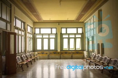 Dark Hall Room Interior Stock Photo