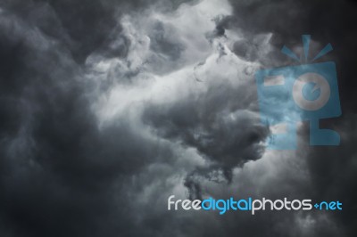 Dark Thundercloud On Summer Day Stock Photo